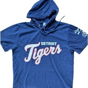 Detroit Tigers Kids Medium Blue Hoodie T-Shirt
